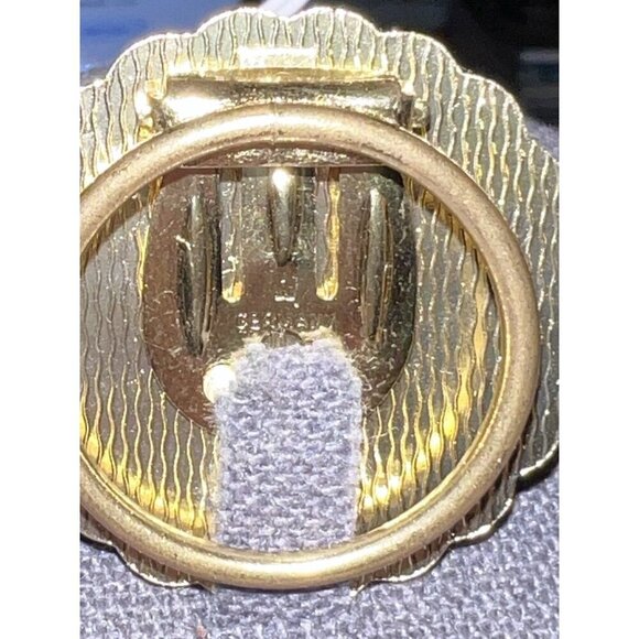 Vintage Cameo Costume Jewelry Scarf Clip Ivory Orange Goldtone W. Germany - Picture 11 of 16